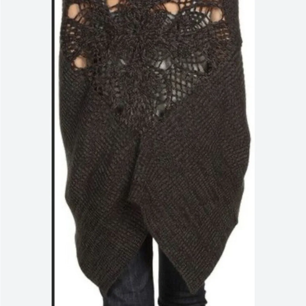 Free People Crochet Cape One Size